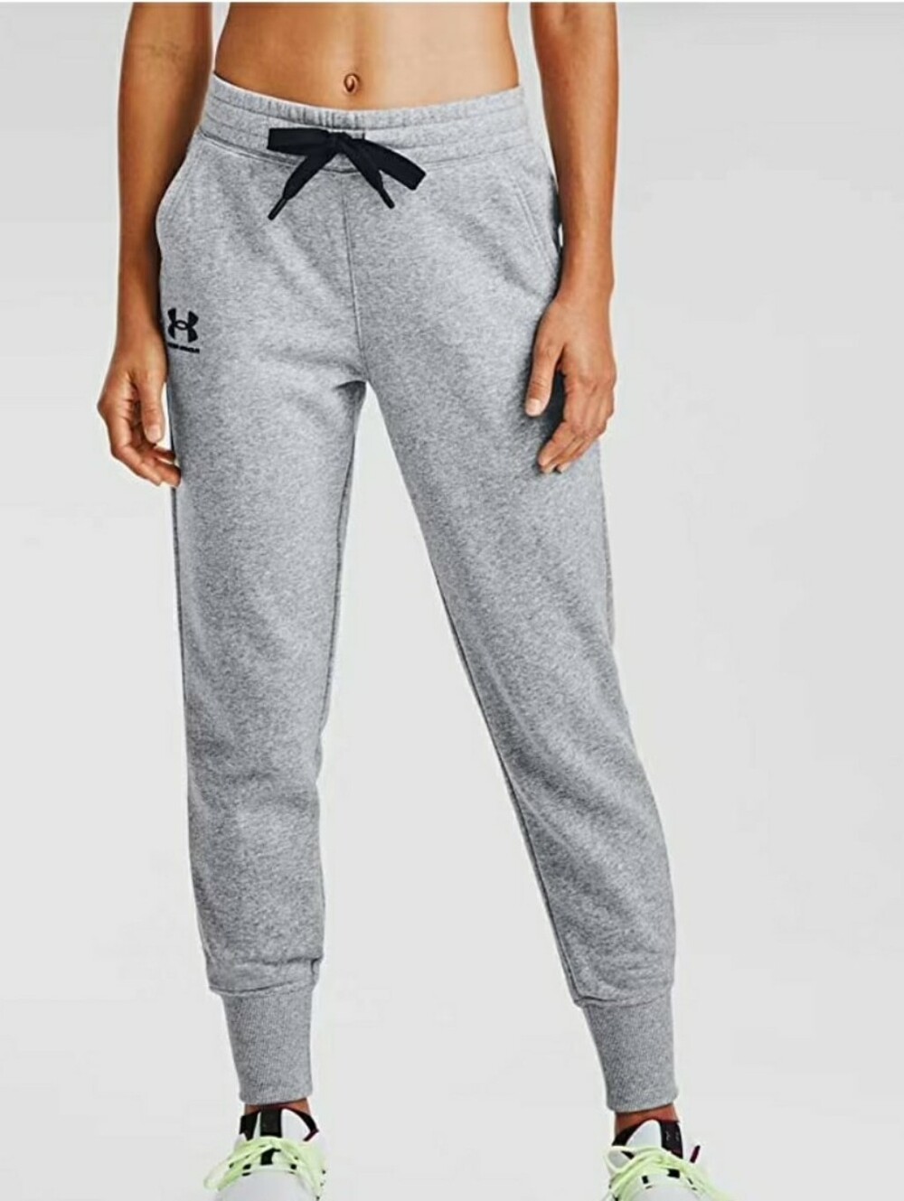 Under Armour Gray Rival Fleece Joggers Size Large Womens NEW NWT